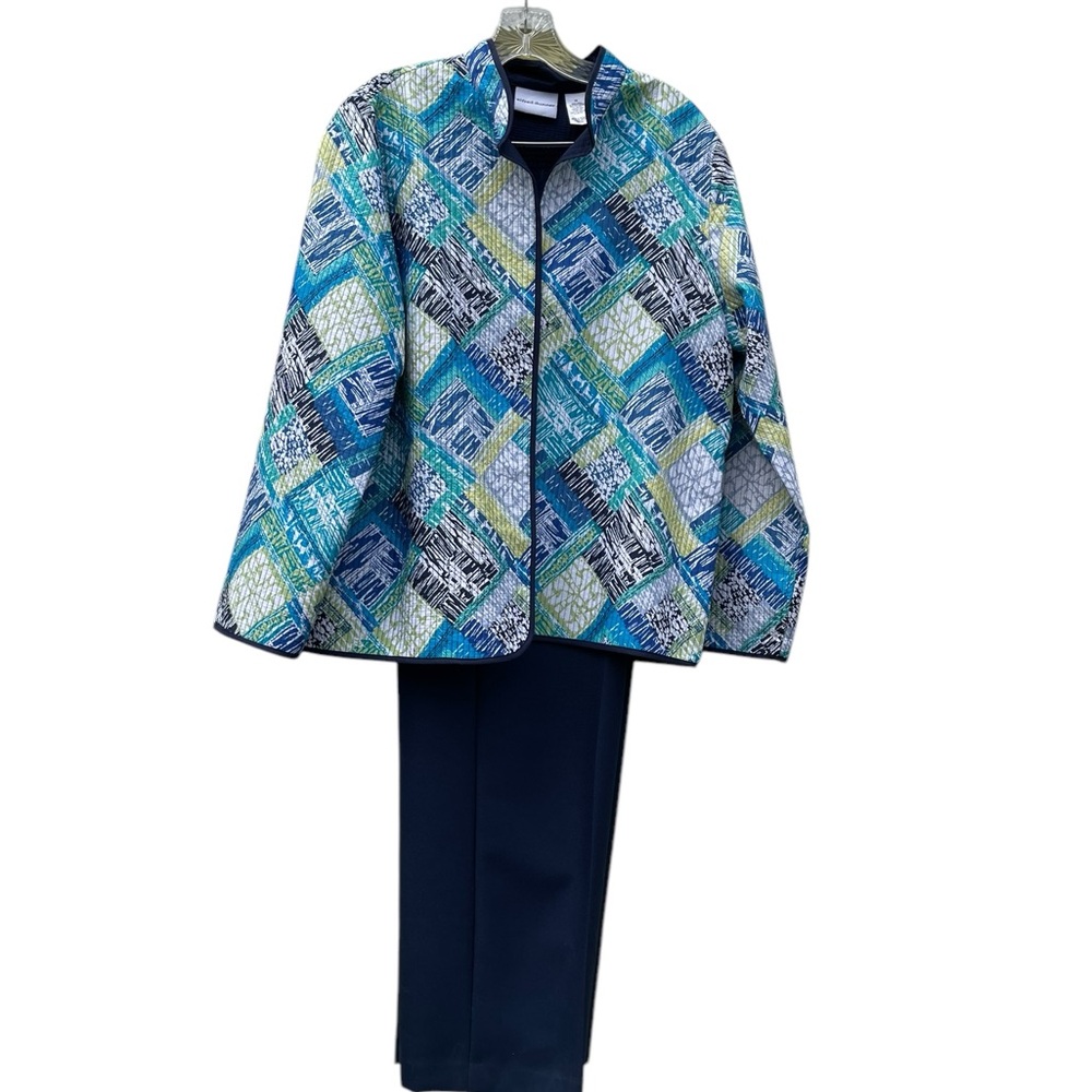 Alfred Dunner Colorful Jacket and Pants Set Size 16 - 18